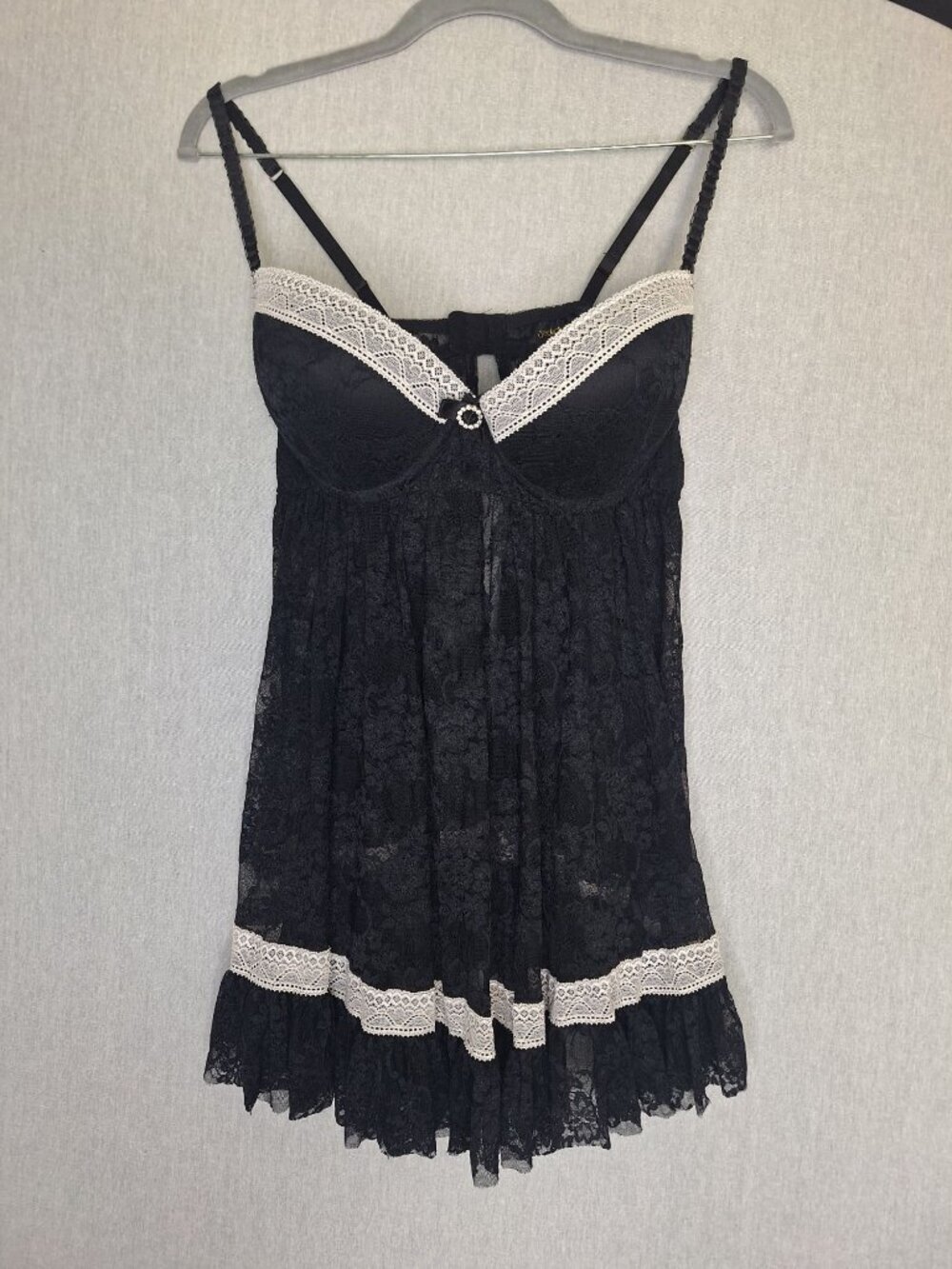 💙 Seductive Wear by Cinema Etoile Black Lace Babydoll Chemise Size XL Lingerie
